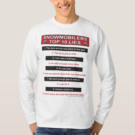 Neu-Top-10-Lügen-groß-rot T-Shirt (Vorderseite)