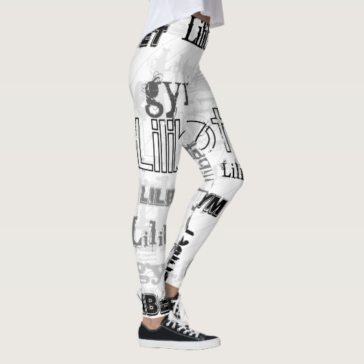 NEU! Trendy Named Wordcloge GYM Bunny Leggings (Rechts)