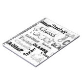 NEU! Trendy Wordcloud TEACHER-Klassengeschenk Notizblock (Linke Seite)