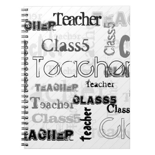 NEU! Trendy Wordcloud TEACHER-Klassengeschenk Notizblock (Vorderseite)