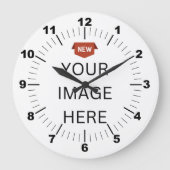 NEU! Uhr - 10" runder, schwarzer Holzrahmen (Vorderseite)