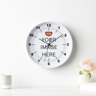 NEU! Uhr - 10" runder weißer Holzrahmen