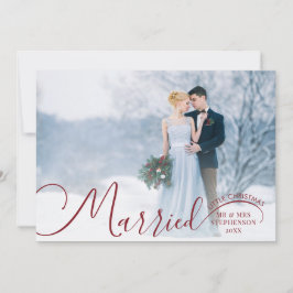 Neu verheiratete 2 Foto Script Verheiratet Little  Feiertagskarte