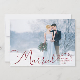 Neu verheiratete 2 Foto Script Verheiratet Little Feiertagskarte