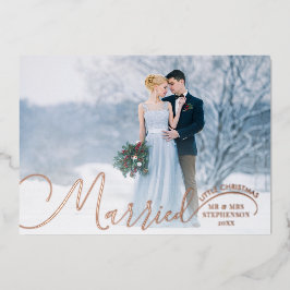 Neu verheiratete 2 Foto Script Verheiratet Little  Folien Feiertagskarte