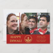 Neu verheiratete Diwali Foto Grußkarte - Benutzerd Ankündigung (Vorderseite)