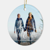 Neu verheiratete erste Weihnachten Frau und Frau e Keramik Ornament (Links)