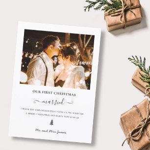 Neu verheiratete Erste Weihnachtszeit Verheiratete Feiertagskarte