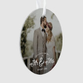 Neu verheiratete First Christmas Mr. & Mrs. Foto Ornament (Vorderseite)