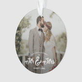 Neu verheiratete First Christmas Mr. & Mrs. Foto Ornament (Vorderseite)