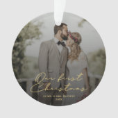 Neu verheiratete First Christmas Mr. & Mrs. Foto Ornament (Vorderseite)