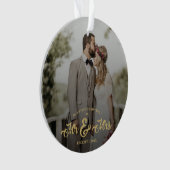 Neu verheiratete First Christmas Mr. & Mrs. Foto Ornament (Vorderseite)
