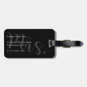 Neu verheiratete Frau Black and White Gepäckanhänger (Rückseite horizontal)