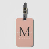 Neu verheiratete Frau Black Monogram Names Dusty P Gepäckanhänger (Vorderseite Vertikal)