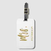 Neu verheiratete Frau Nachname Gepäckmarke Gepäckanhänger (Vorderseite Vertikal)