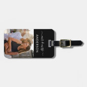 Neu verheiratete Mr. und Mrs. Script und Foto für  Gepäckanhänger (Vorderseite horizontal)