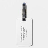 Neu verheiratete Mr. und Mrs. Script und Foto für  Gepäckanhänger (Rückseite vertikal)