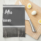 Neu verheiratete Paare ernennen Elegante Silberstr Geschirrtuch (Viertel Falte)