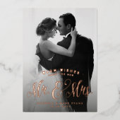 Neu verheiratete Weihnachten Folien Feiertagskarte (Vorderseite)