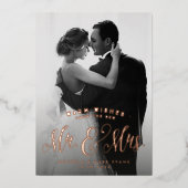 Neu verheiratete Weihnachten Folien Feiertagskarte (Vorderseite)