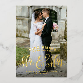 Neu verheiratete Weihnachten Herzlichen Glückwunsc Folien Feiertagskarte