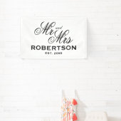 Neu verheiratetes Bannerzeichen von Herrn und Frau Banner (InSitu)