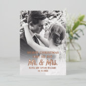 Neu verheiratetes Foto Folien Feiertagskarte (Stehend vorne)