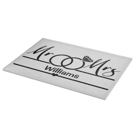 Neu verheiratetes Geschenk, Hauswärmung Schneidebrett (Ecke)