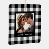 Neu verheiratetes und Verheiratetes Foto Kariert Keramikornament (Rechts)