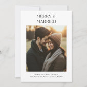 Neu verheiratetes und Verheiratetes Weihnachtsfest Feiertagskarte (Vorderseite)