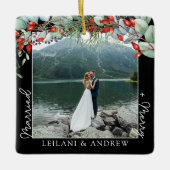 Neu verheiratetes Weihnachtsgebäck & Watercolor Ho Keramikornament (Vorderseite)