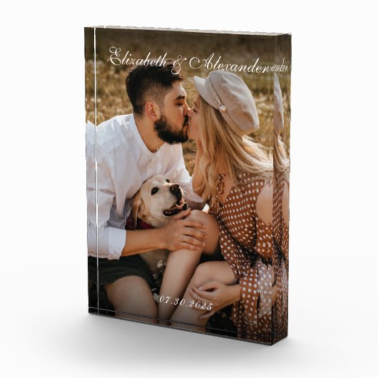 Neu Verlobte Couple Gift Keepake Verlobung Fotoblock (Rechts)