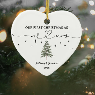 Neu vermählt unsere ersten Weihnachten als Mr & Mr Keramik Ornament