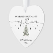 Neu vermählt unsere ersten Weihnachten als Mr & Mr Ornament (Vorderseite)
