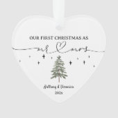 Neu vermählt unsere ersten Weihnachten als Mr & Mr Ornament (Vorderseite)