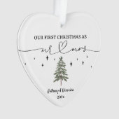 Neu vermählt unsere ersten Weihnachten als Mr & Mr Ornament (Vorderseite)