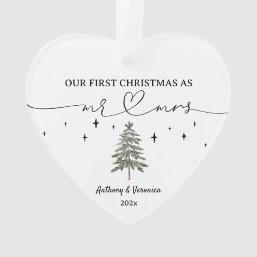 Neu vermählt unsere ersten Weihnachten als Mr & Mr Ornament (Rückseite)
