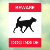 NEU! Vorsicht beim Hund im Inneren - Fensterklamme Fensteraufkleber (Blatt 3)