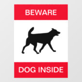 NEU! Vorsicht beim Hund im Inneren - Fensterklamme Fensteraufkleber (Blatt)