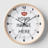 NEU! Wall Clock, 10" runder natürlicher Holzrahmen Uhr (Vorderseite)