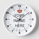 NEU! Wall-Clock, 10" runder weißer Holzrahmen Uhr (Vorderseite)