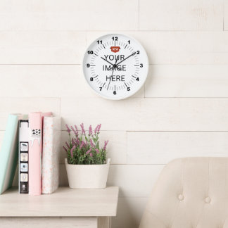NEU! Wall-Clock, 10" runder weißer Holzrahmen Uhr
