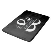 Neu Weds Custom Monogram Schwarz-weiß Badematte (Schrägansicht)