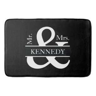 Neu Weds Custom Monogram Schwarz-weiß Badematte