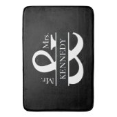 Neu Weds Custom Monogram Schwarz-weiß Badematte (Vorderseite Vertikal)