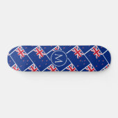 NEU ZEALAND Flag Aotearoa Custom MONOGRAMM Skateboard (Horizontal)