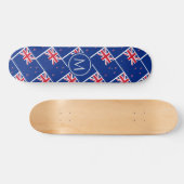 NEU ZEALAND Flag Aotearoa Custom MONOGRAMM Skateboard (Horizontal)