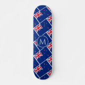NEU ZEALAND Flag Aotearoa Custom MONOGRAMM Skateboard (Vorne)