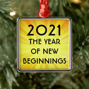 Neuanfang 2021 ornament aus metall