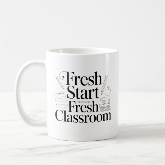 Neuanfang Frischer Klassenlehrer-Zitat Kaffeetasse (Links)